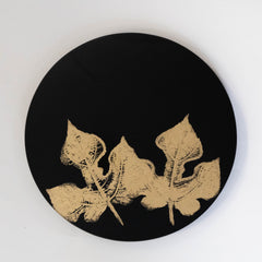 Black and Gold Maple Leaf Lazy Susan