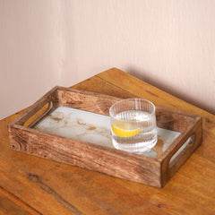 White and Gold Tray - Set of 2
