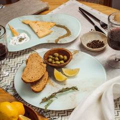 White and Gold Chip Dip Platter