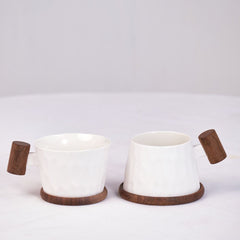 White Set of 2 Couples Cup