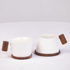 White Set of 2 Couples Cup