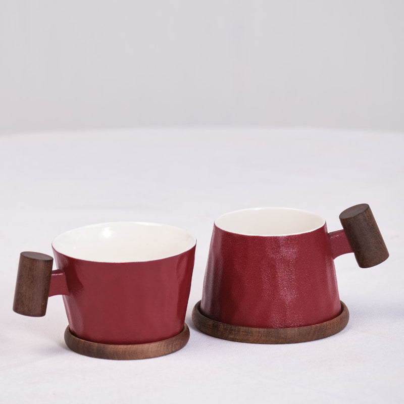 Burgundy Set of 2 Couples Cup
