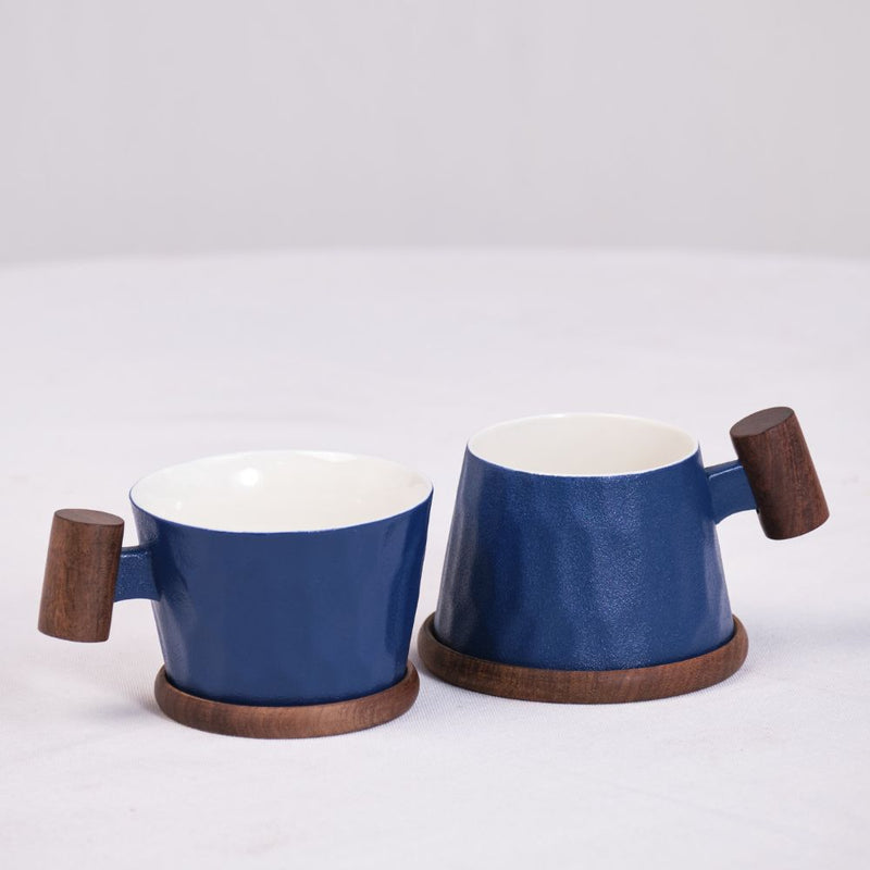 Navy Blue Set of 2 Couples Cup