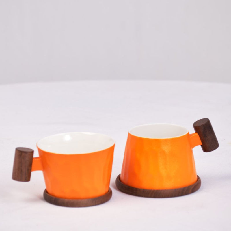 Tangerine Orange Set of 2 Couples Cup