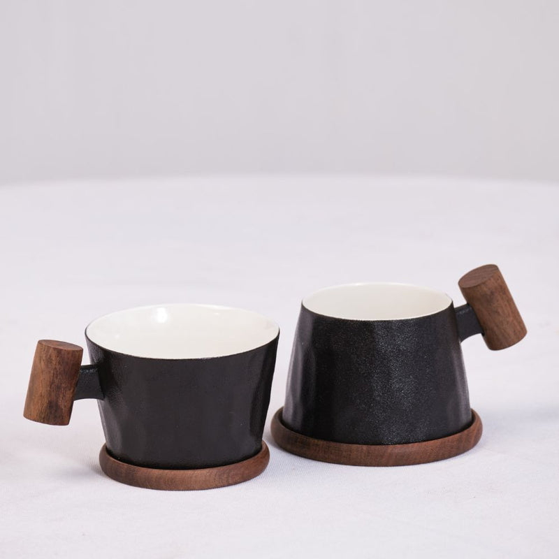 Black Set of 2 Couples Cup