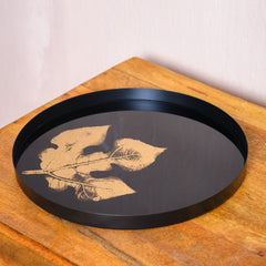 Black and Gold Maple Leaf Organizer Tray