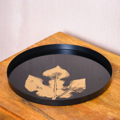 Black and Gold Maple Leaf Organizer Tray