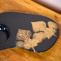 Black and Gold Maple Leaf Chip Dip Platter