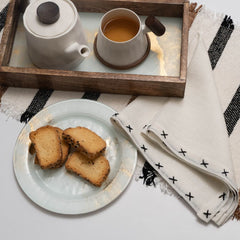 Sarah White and Black Linen Napkins - Set of 2