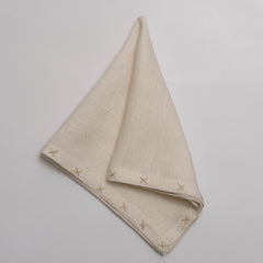 Sarah White and Natural Linen Napkins - Set of 2