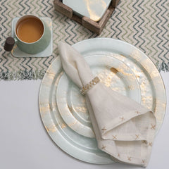 Sarah White and Natural Linen Napkins - Set of 2