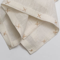 Sarah White and Natural Linen Napkins - Set of 2