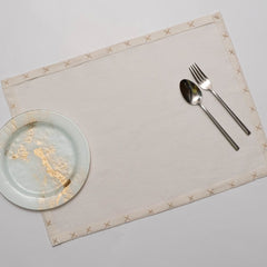 Sarah Ivory and Natural Linen Placemats - Set of 2