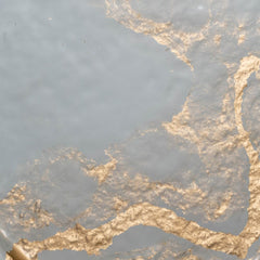 White and Gold Glass Dinner Plate - Set of 2