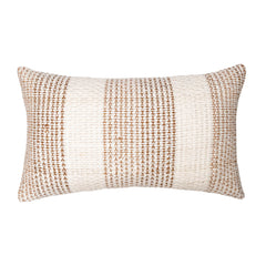 Maya White and Natural Lumbar Cushion Cover