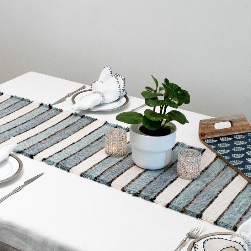 Kria Coastal Blue Table Runner