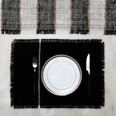 Pandora White and Black Table Runner