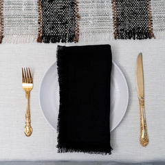 Pandora White and Black Table Runner