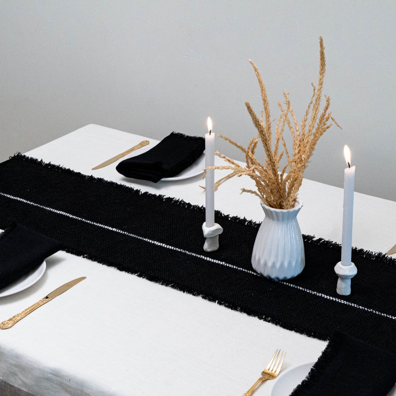 Ruhi Black Table Runner