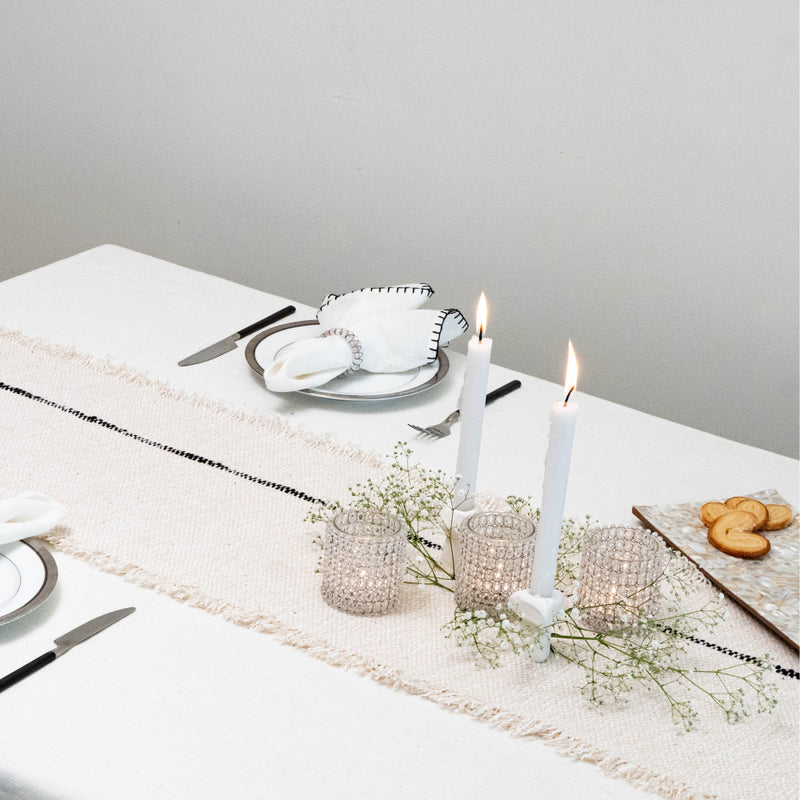 Ruhi White Table Runner