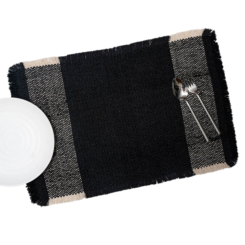 Siya Black Monochrome Placemat - Set of 2