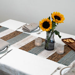 Greyhound White, Grey and Natural Table Runner