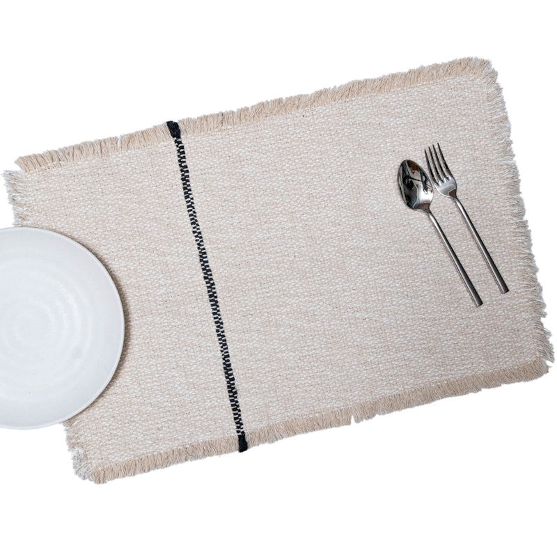 Ruhi White Stripe Placemat - Set of 2