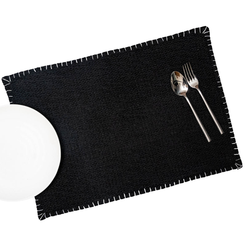 Moksha Black (Cotton) Placemat - Set of 2