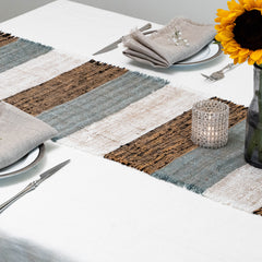 Greyhound White, Grey and Natural Table Runner