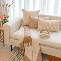 Atma White Throw Blanket