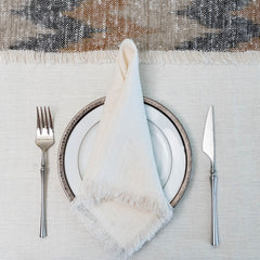 Arya Ivory White Table Runner