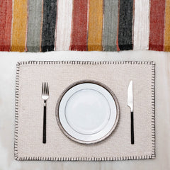 Moksha Ivory (Cotton) Placemat - Set of 2