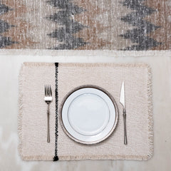 Ruhi White Stripe Placemat - Set of 2