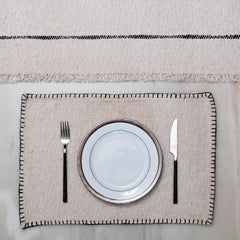 Moksha Ivory (Cotton) Placemat - Set of 2