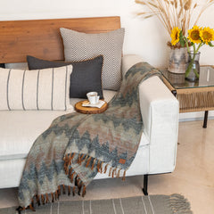 Zahra Grey and White Lumbar Cushion Cover