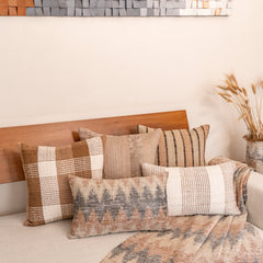 Riha White and Natural Cushion Cover