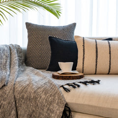 Moksha Black Lumbar Cushion Cover
